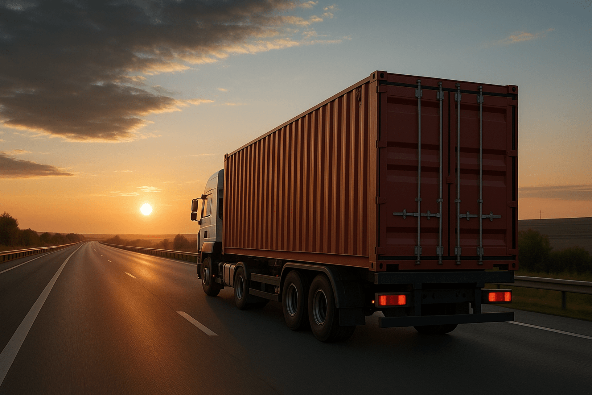 LKW Container Straße